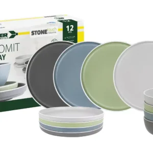 Brunner Midday Dolomit – 12‑dijelni Stone Touch servis za kampovanje